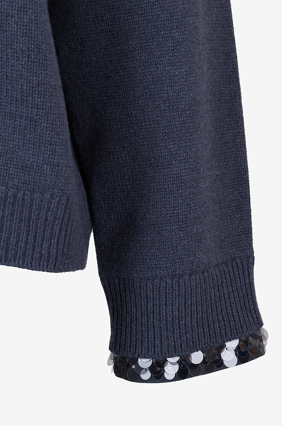 BRUNELLO CUCINELLI Swing Drops Cuffs wool and cashmere boxy turtleneck jumper Women DARK BLUE 3