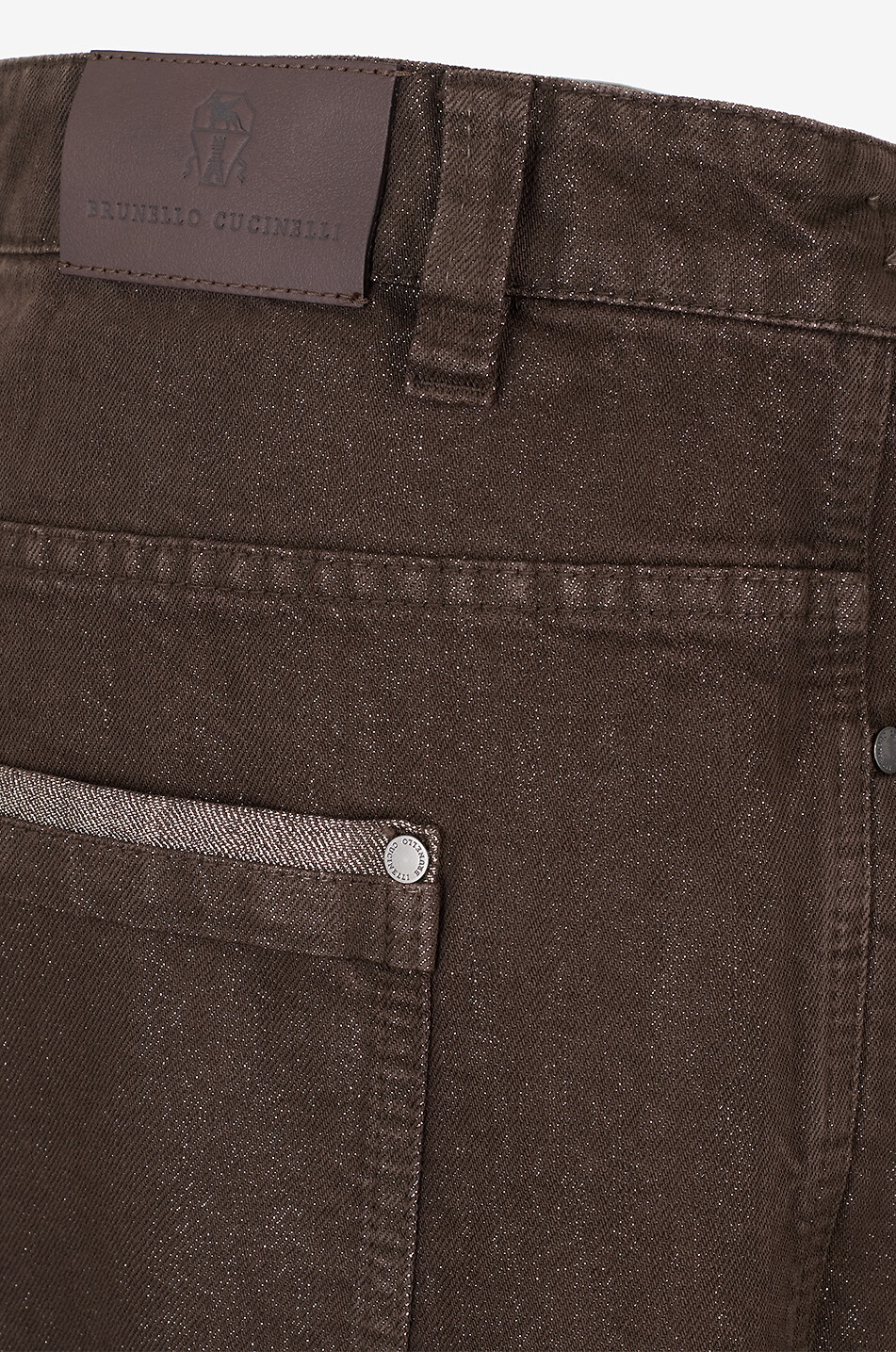 BRUNELLO CUCINELLI The Drawstring Lurex-embellished relaxed jeans Women BROWN 3