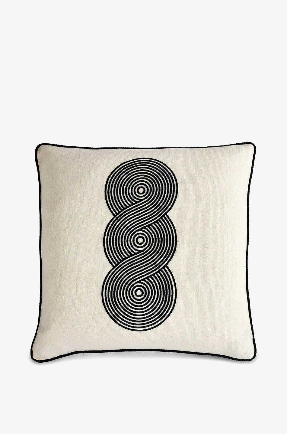 Geometric embroidered square cushion Pompidou
