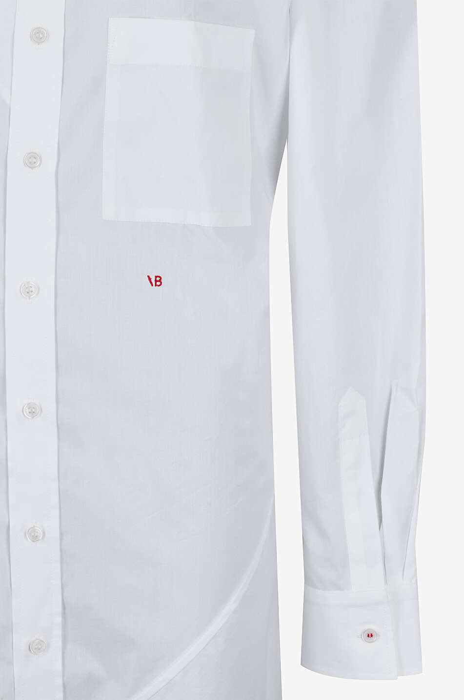 VICTORIA BECKHAM Panelled asymmetric poplin shirt dress Women WHITE 3