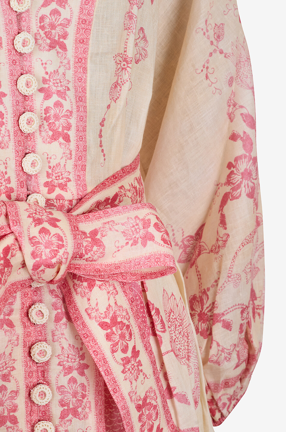 knee length dresses for ladies Zimmermann Lucky Plunge Mini Dress In Cream/pink Floral main image 0