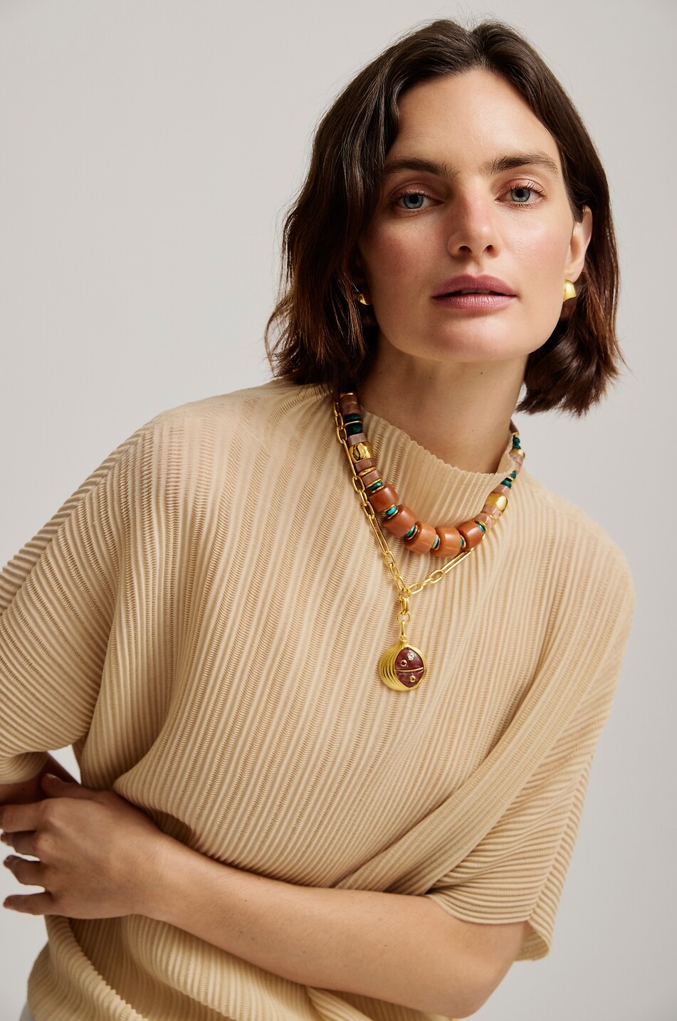 LIZZIE FORTUNATO Boucles d'oreilles en bois d'acacia Toro Femme MARRON 3