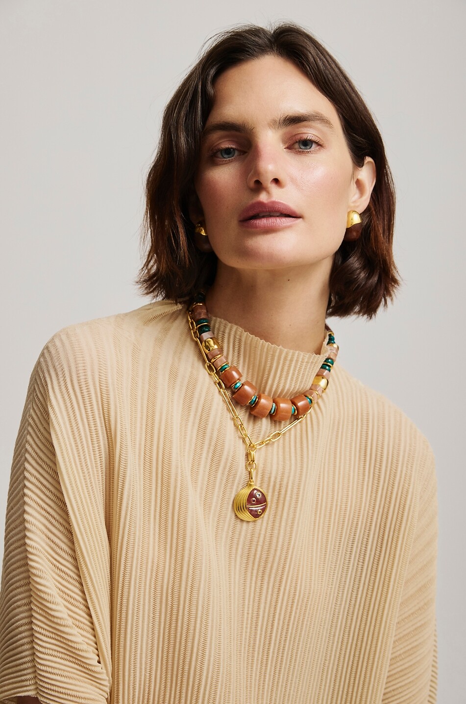 LIZZIE FORTUNATO Boucles d'oreilles en bois d'acacia Toro Femme MARRON 4