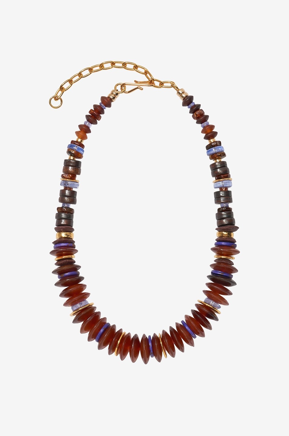 Amaranth horn and bone necklace