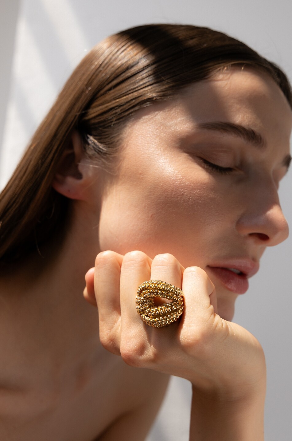 PAOLA SIGHINOLFI Bague nœud texturée tresses Loop Femme DORE 6