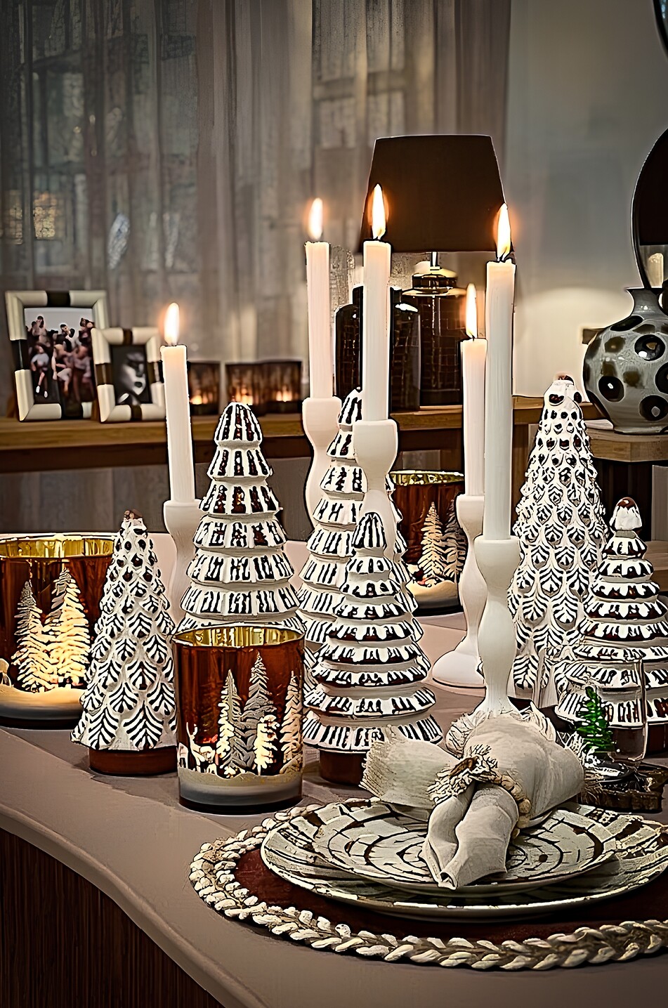 JF. THE REBORN HOME Snow Landscape glass candle jar - H15 Home BROWN 2