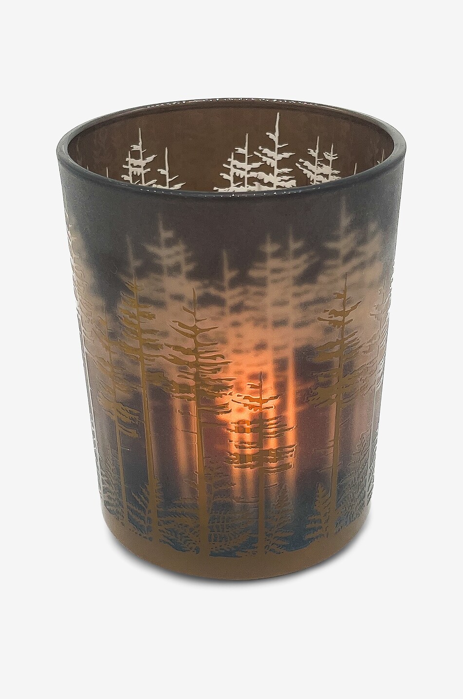 JF. THE REBORN HOME Trees glass candle jar - H12 Home BROWN 1