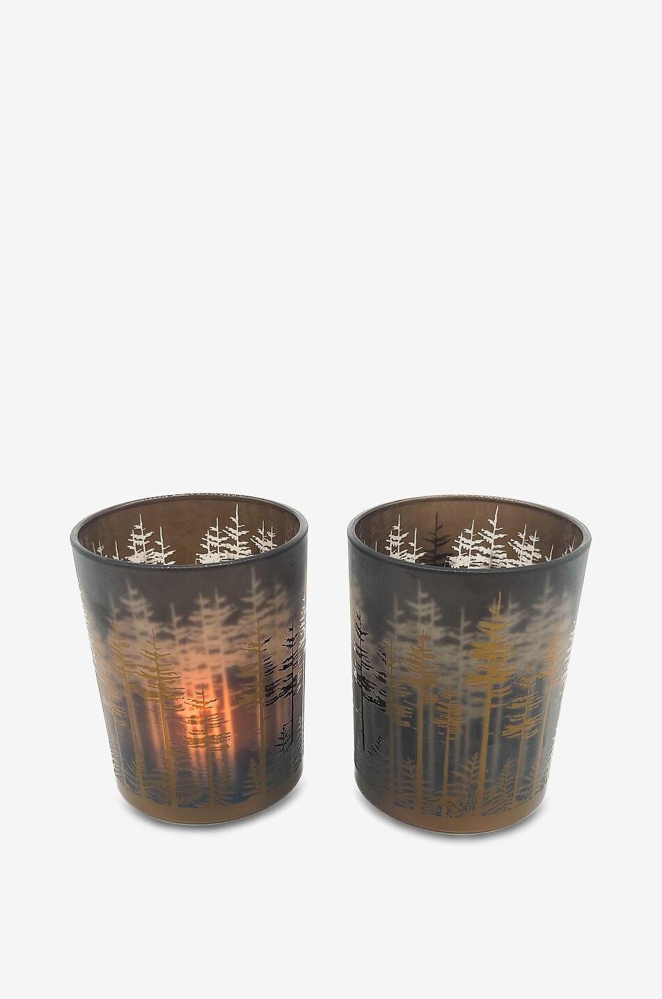 JF. THE REBORN HOME Trees glass candle jar - H12 Home BROWN 4