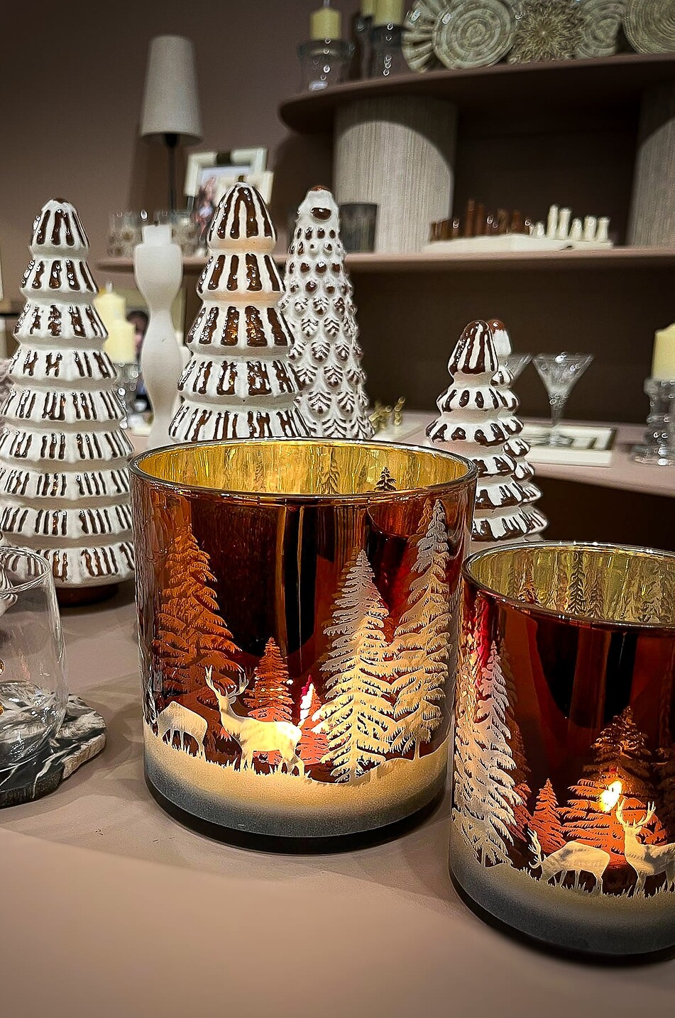 JF. THE REBORN HOME Trees glass candle jar - H12 Home BROWN 3