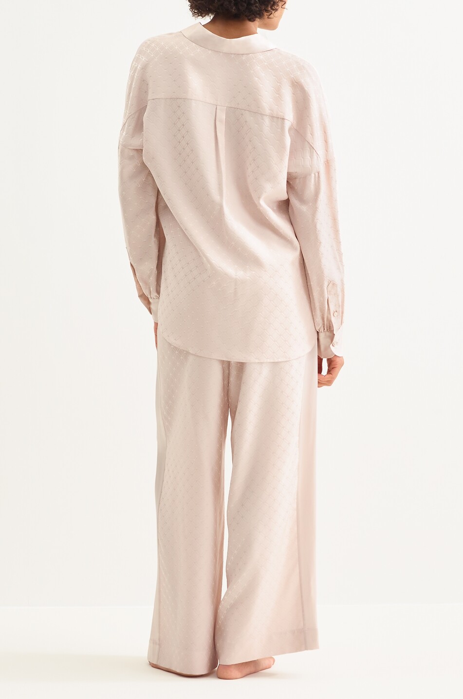 ERES Pantalon de pyjama en jacquard de soie Splendeur Femme BLANC CASSE 3