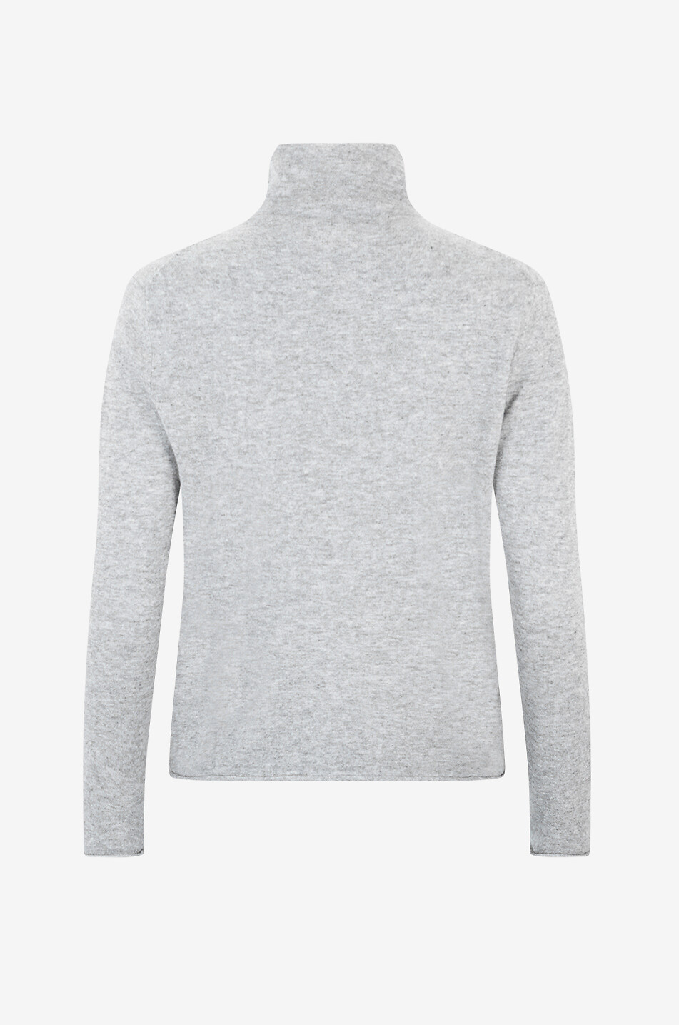 HEMISPHERE Pull à col montant en cachemire fin Femme GRIS MOYEN 2