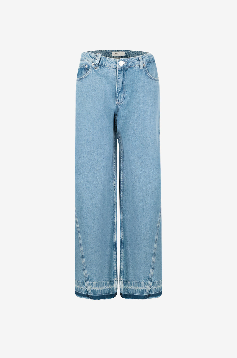 TRESSE PARIS Payota frayed faded relaxed straight jeans Women LIGHT BLUE 1