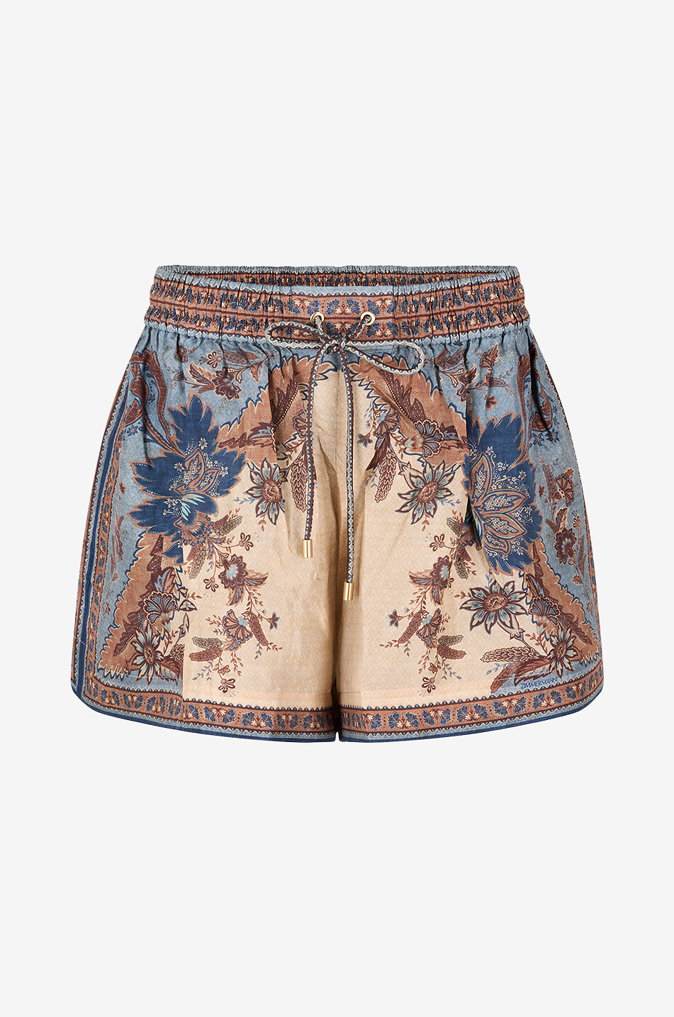 ZIMMERMANN Short en soie fleurie Ascension Relaxed Femme BLEU 1