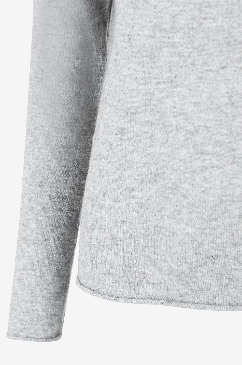 HEMISPHERE Pull à col montant en cachemire fin Femme GRIS MOYEN 3