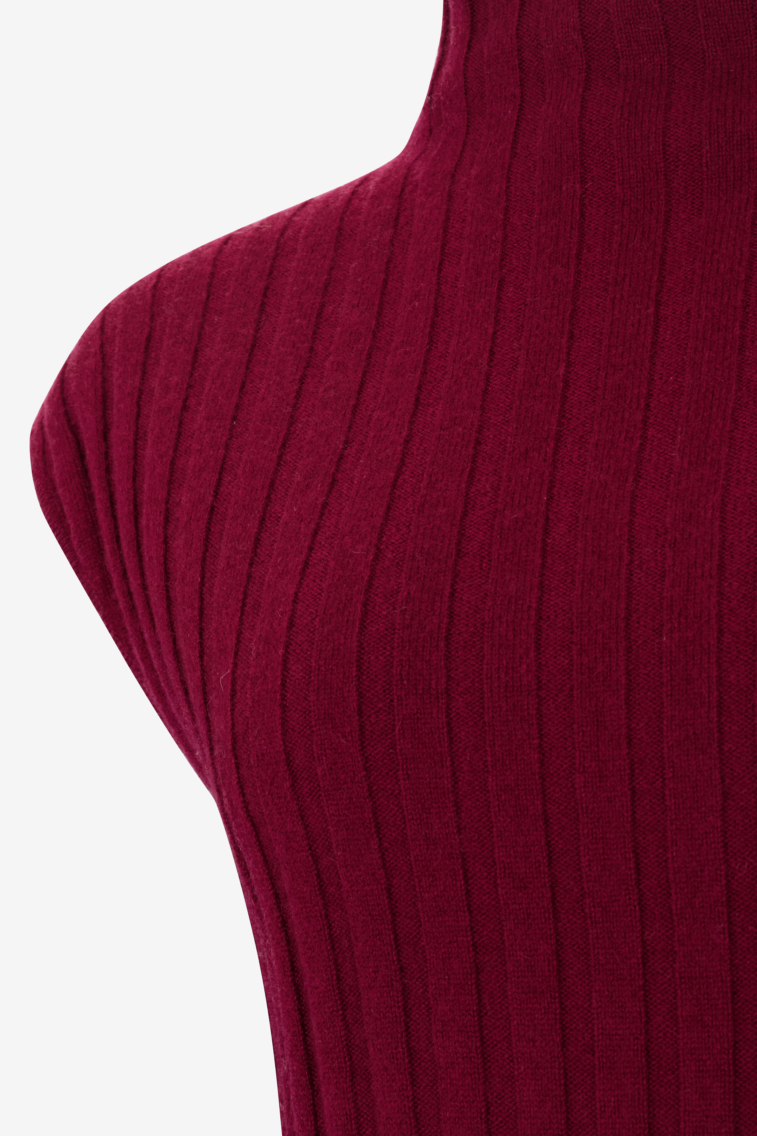 HEMISPHERE Pull côtelé sans manches à col entonnoir en cachemire Femme ROSE FONCÉ 3