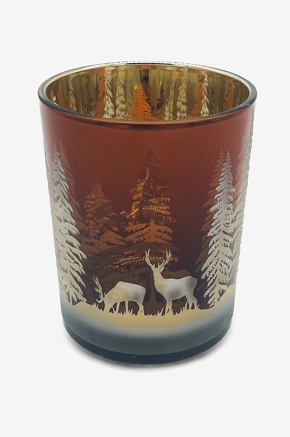 Snow Landscape glass candle jar - H12