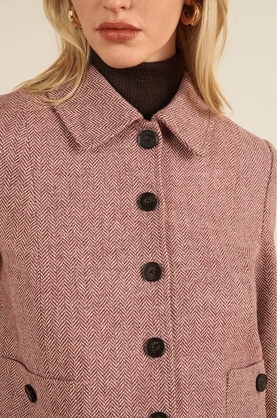 MARIA DE LA ORDEN Junot herringbone wool suiting jacket Women DARK RED 4