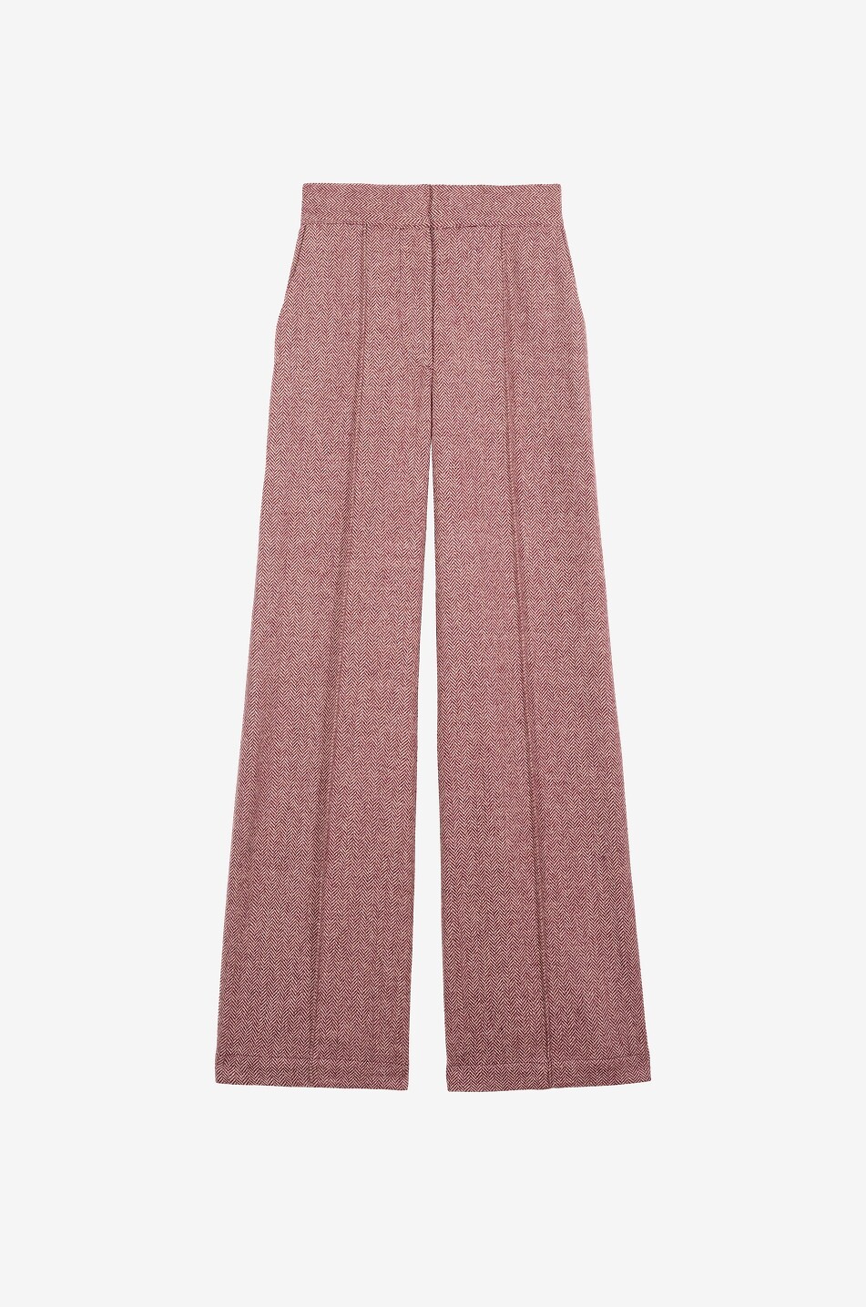 Will chevron pattern wool flared trousers