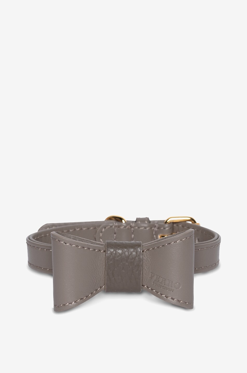 PERRO COLLECTION Dog collar with bowtie in leather Home BROWN 1
