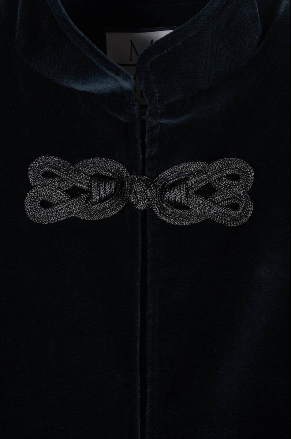 MARIA DE LA ORDEN Manteau long en velours à col mao Carnot Femme BLEU FONCE 6