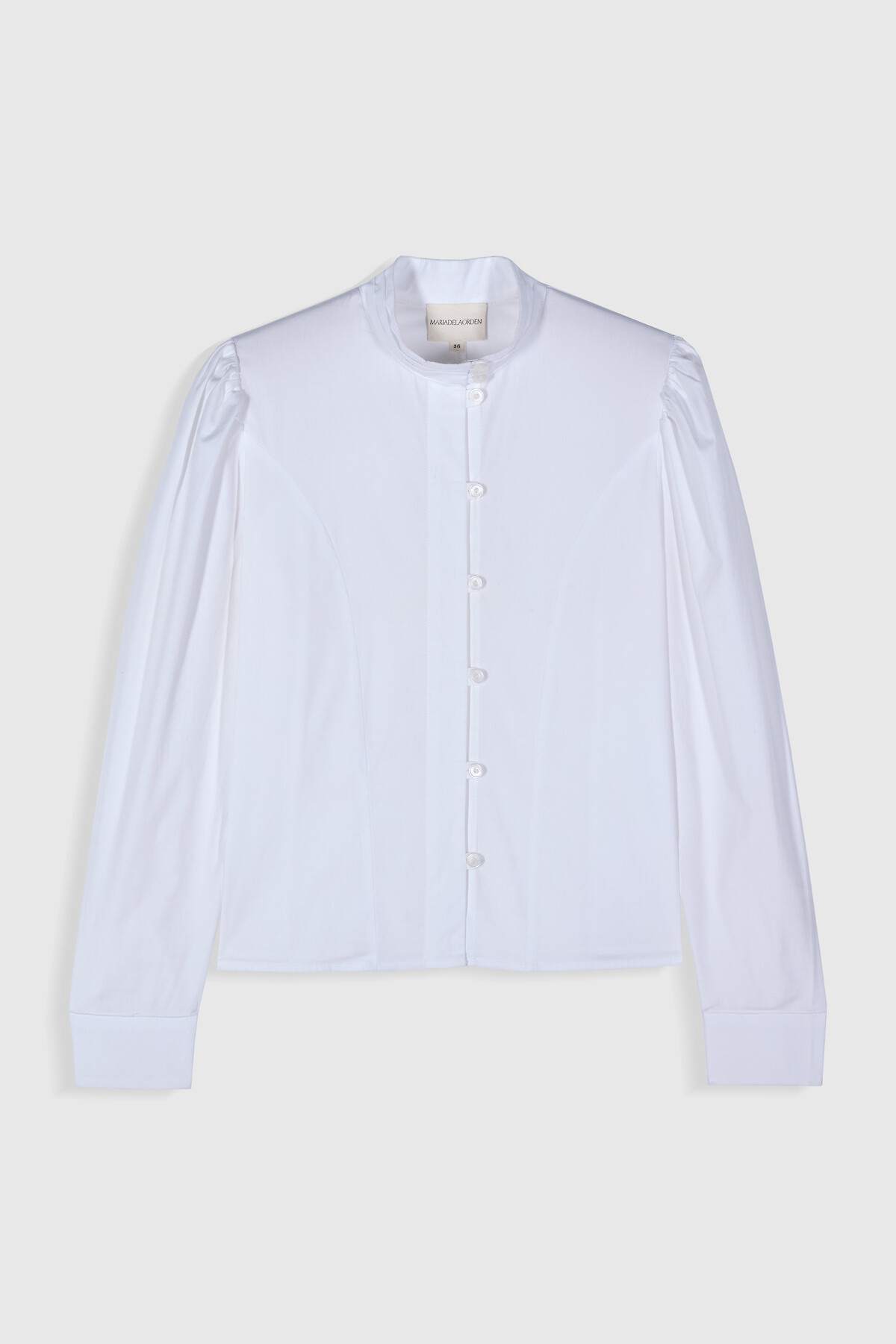 MARIA DE LA ORDEN Hemd mit Mandarinkragen und Puffärmeln aus Baumwolle Iza Damen WEISS 1