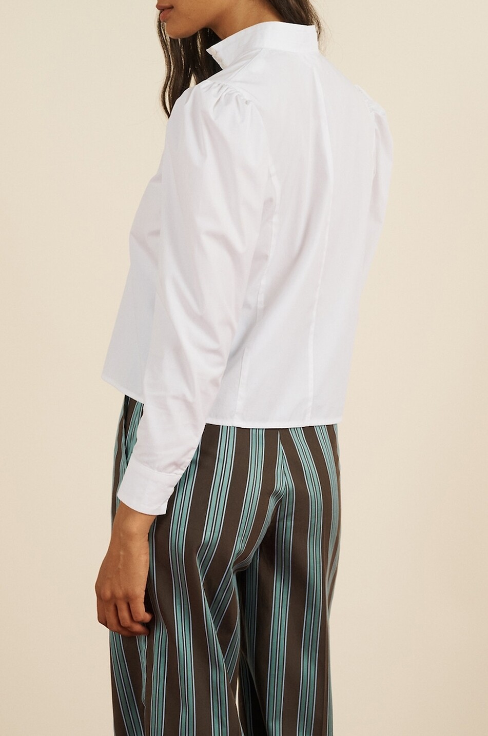 MARIA DE LA ORDEN Hemd mit Mandarinkragen und Puffärmeln aus Baumwolle Iza Damen WEISS 3