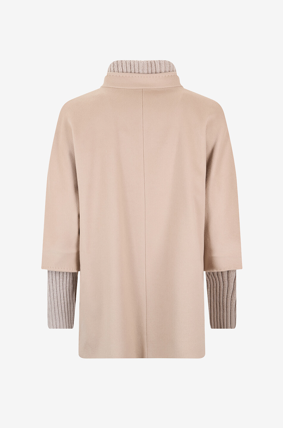 CINZIA ROCCA Weiter Wollmantel mit Rippstrick-Einsätzen Damen BEIGE 2