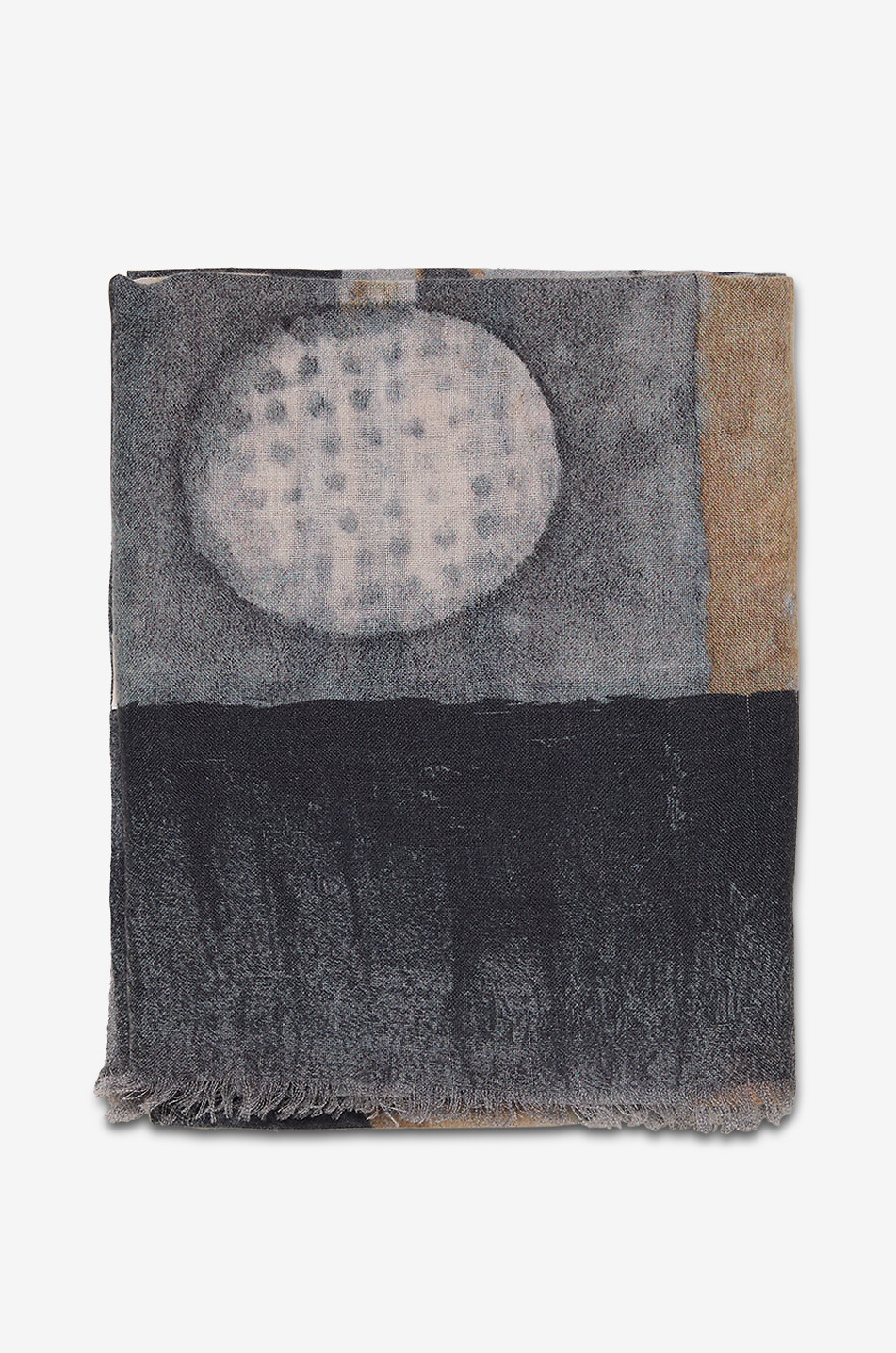 19 ANDREA'S 47 Golf printed cashmere scarf Men DARK GREY 1