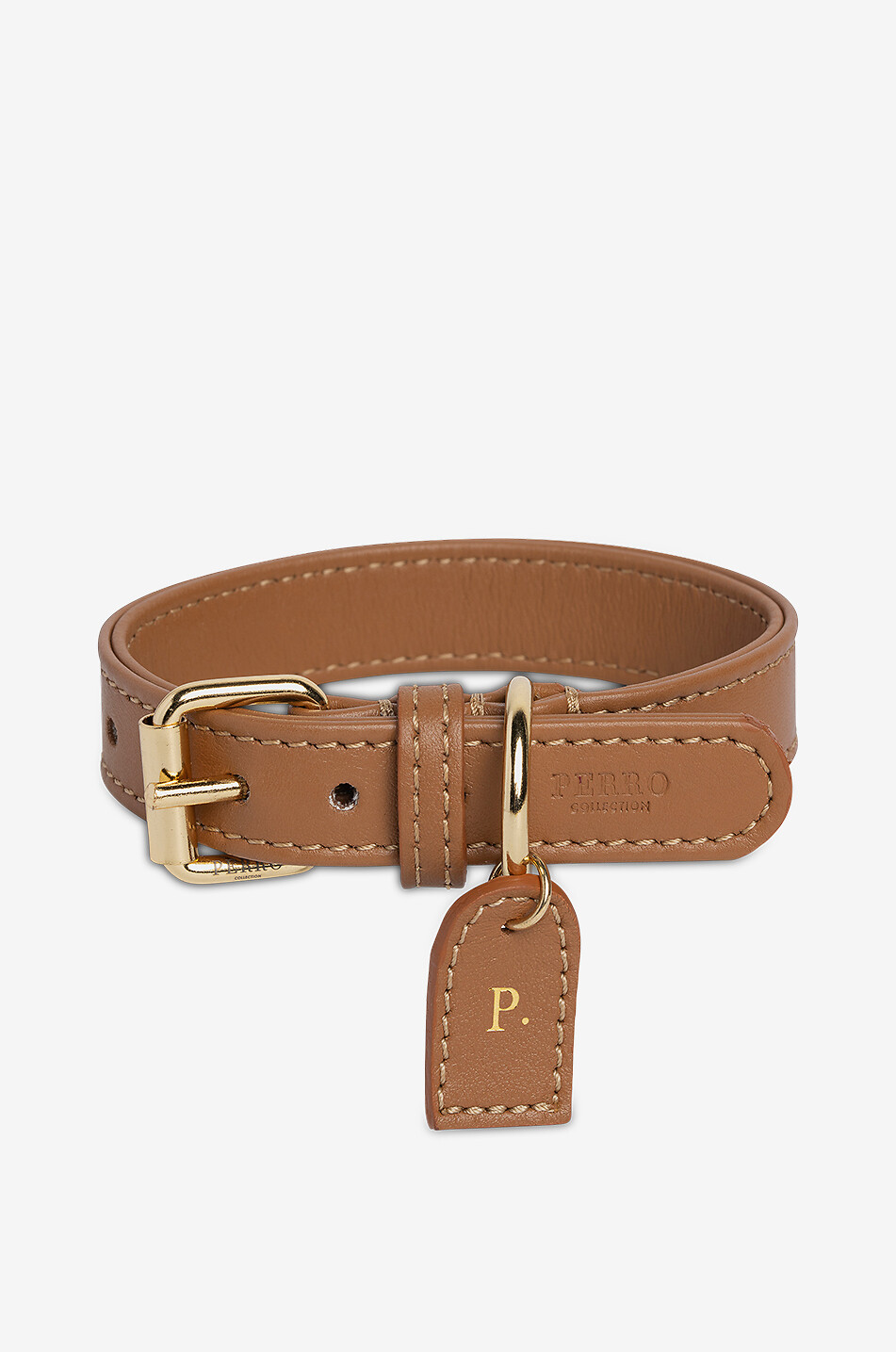 PERRO COLLECTION Dog collar in leather Home LIGHT BROWN 1