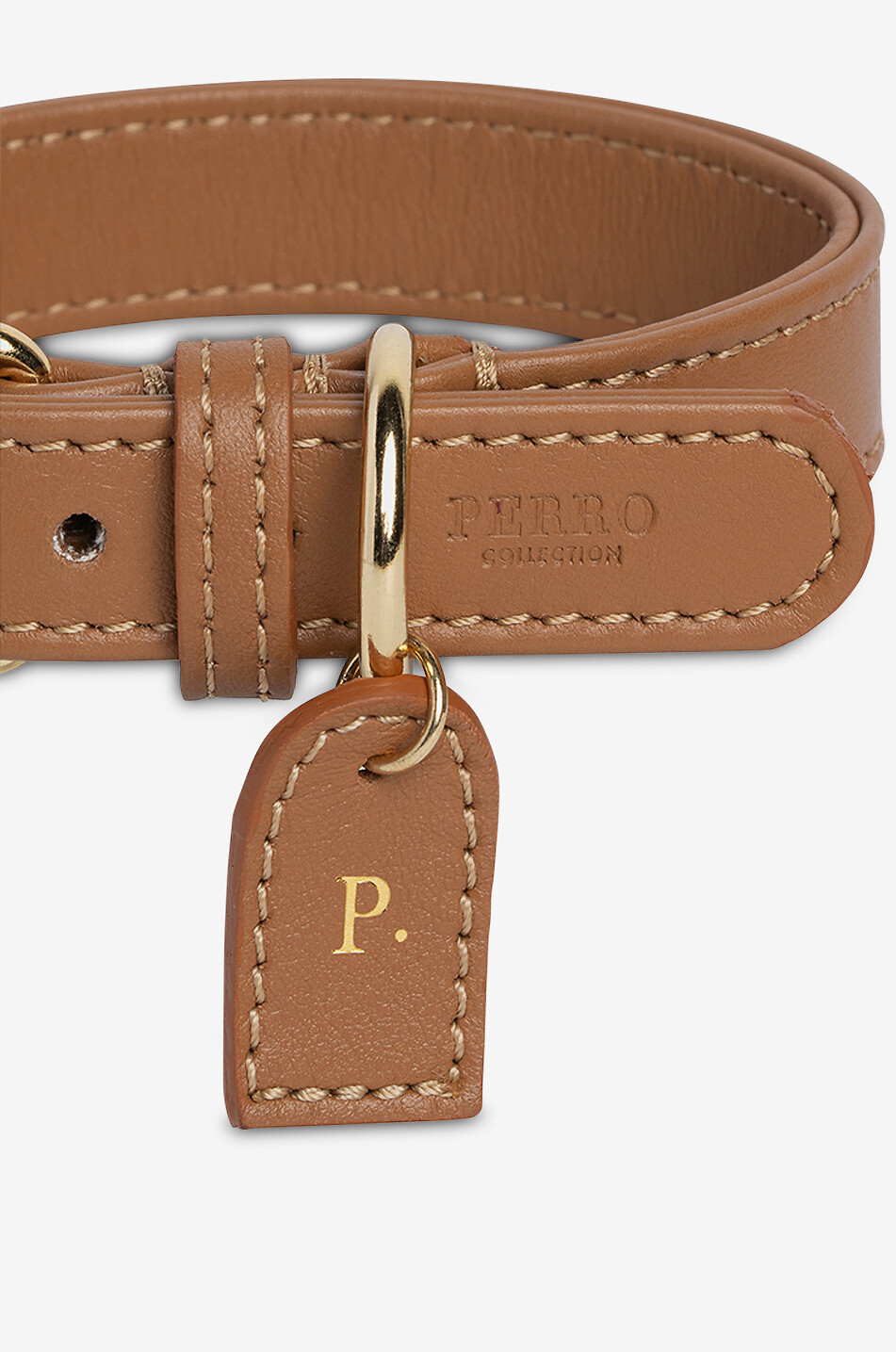 PERRO COLLECTION Dog collar in leather Home LIGHT BROWN 2