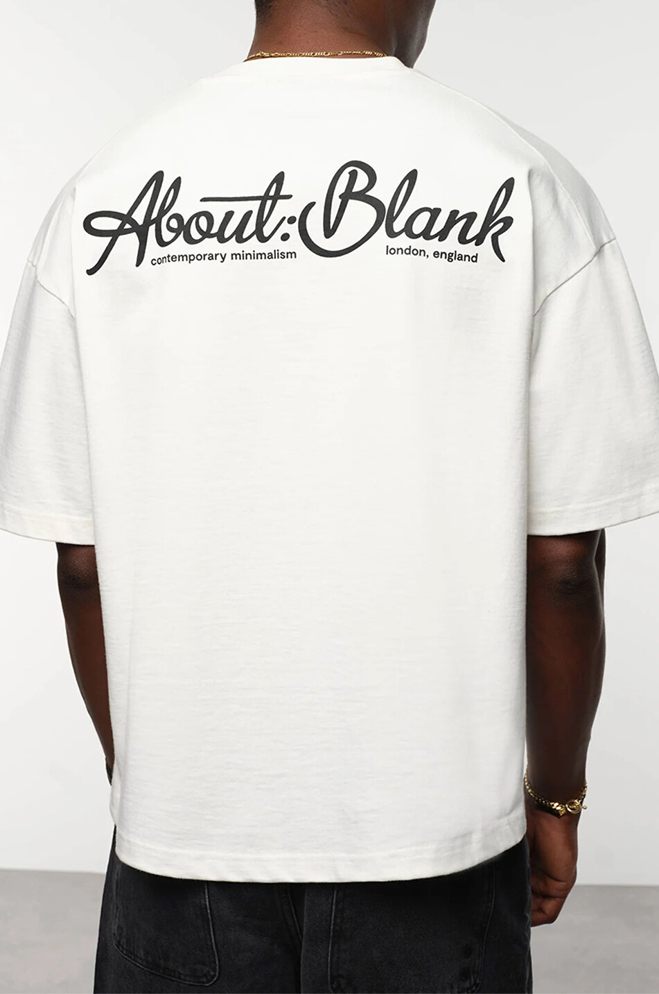 ABOUT:BLANK Banner loose cotton jersey round-neck T-shirt Men BEIGE 4