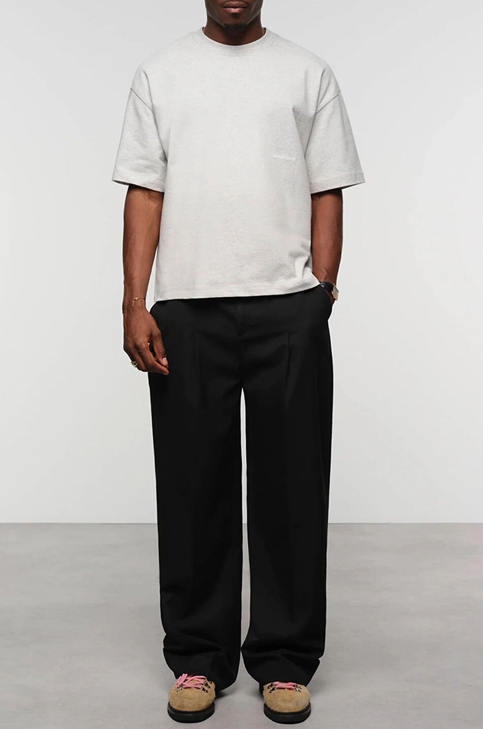 ABOUT:BLANK Box dropped shoulder crewneck-T-shirt Men GREY 3