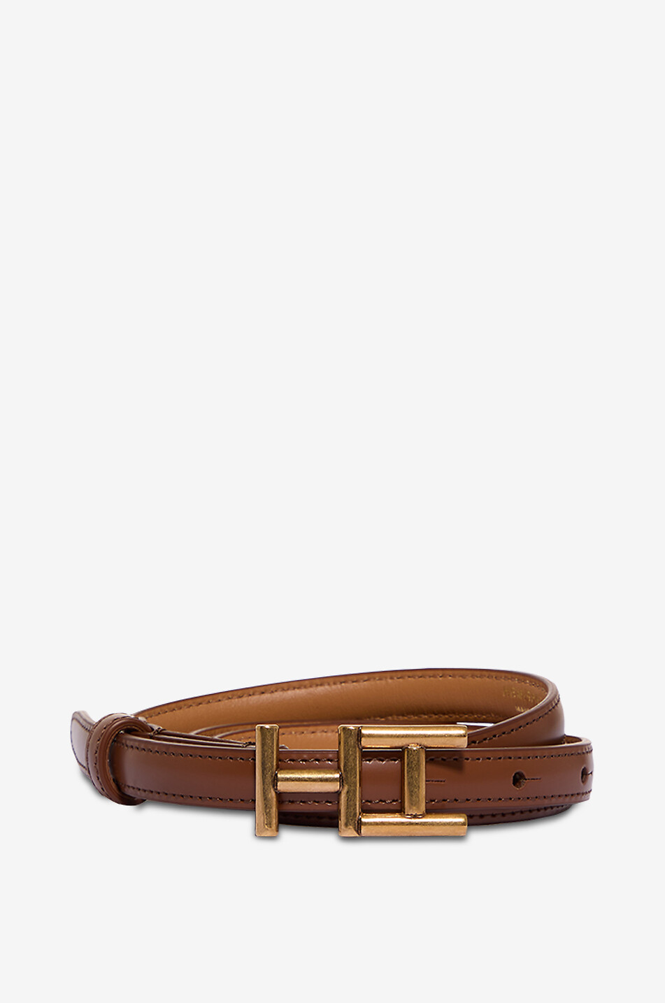 HEMISPHERE Golo slim leather belt Women COGNAC 1