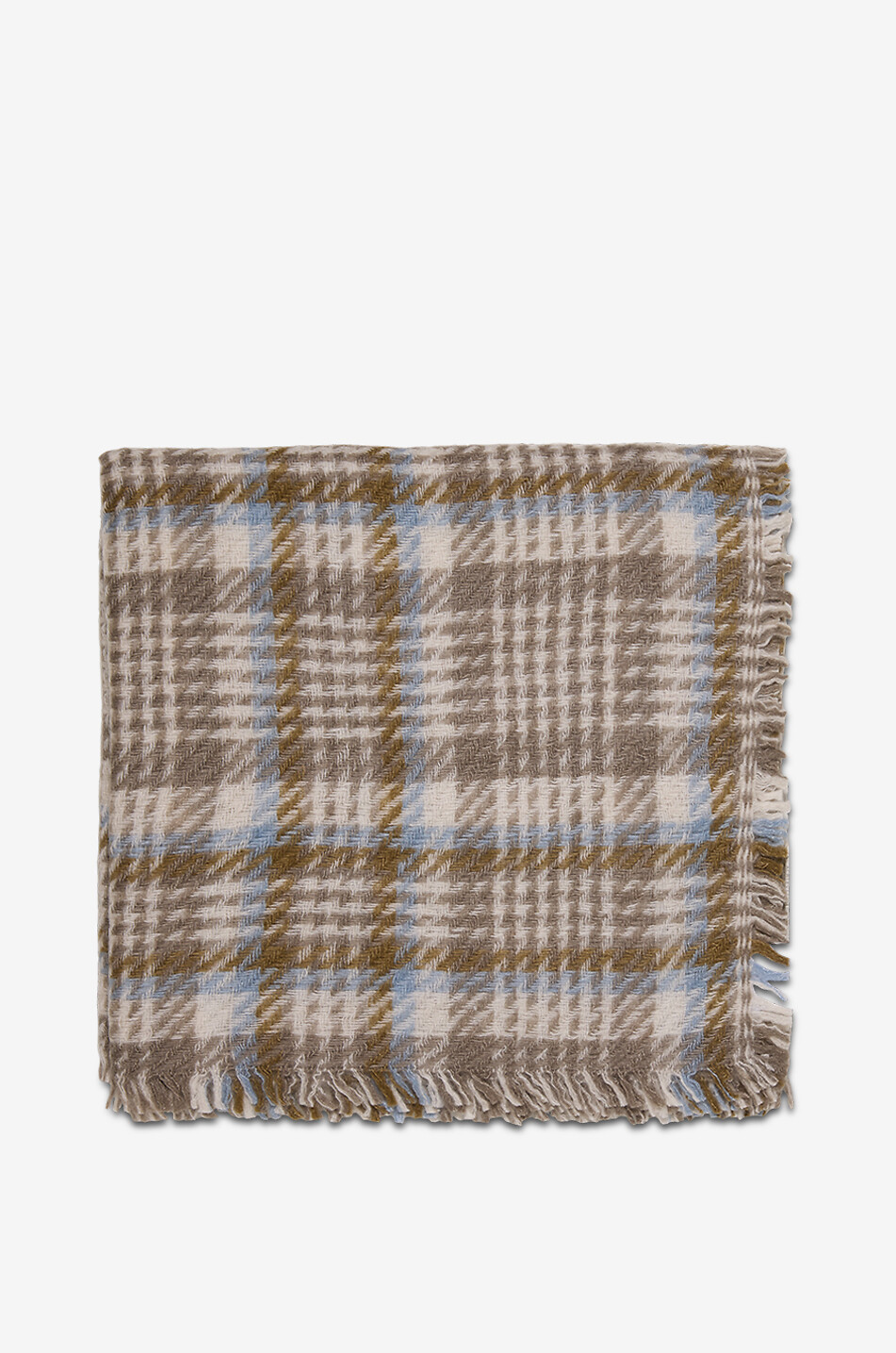 Écharpe à carreaux en cachemire et soie Naleno