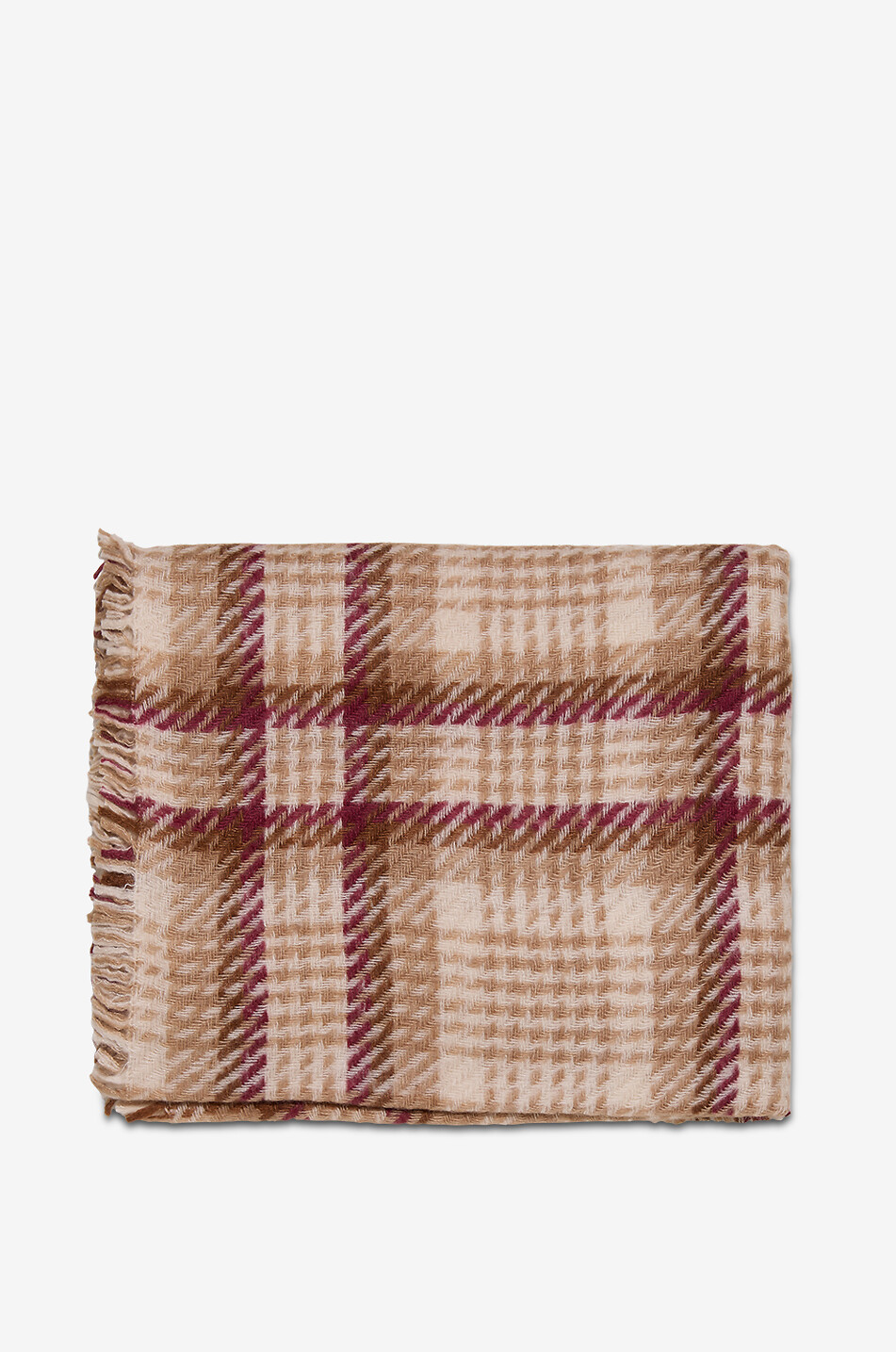 Écharpe à carreaux en cachemire et soie Naleno