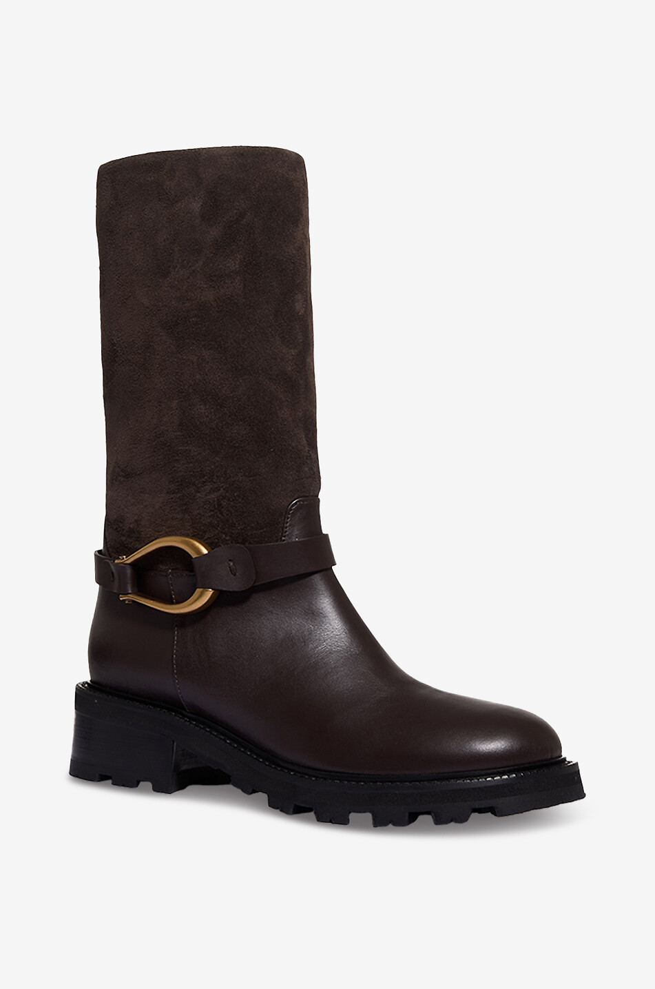 ROBERTO FESTA X BONGÉNIE Bottines en daim à talon carré Allen Femme MARRON 1