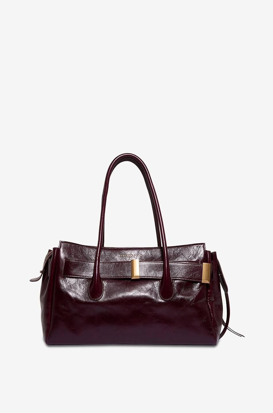 ROBERTO FESTA X BONGÉNIE Rechteckige Handtasche aus Glanzleder Emeralda Damen DUNKELROT 1