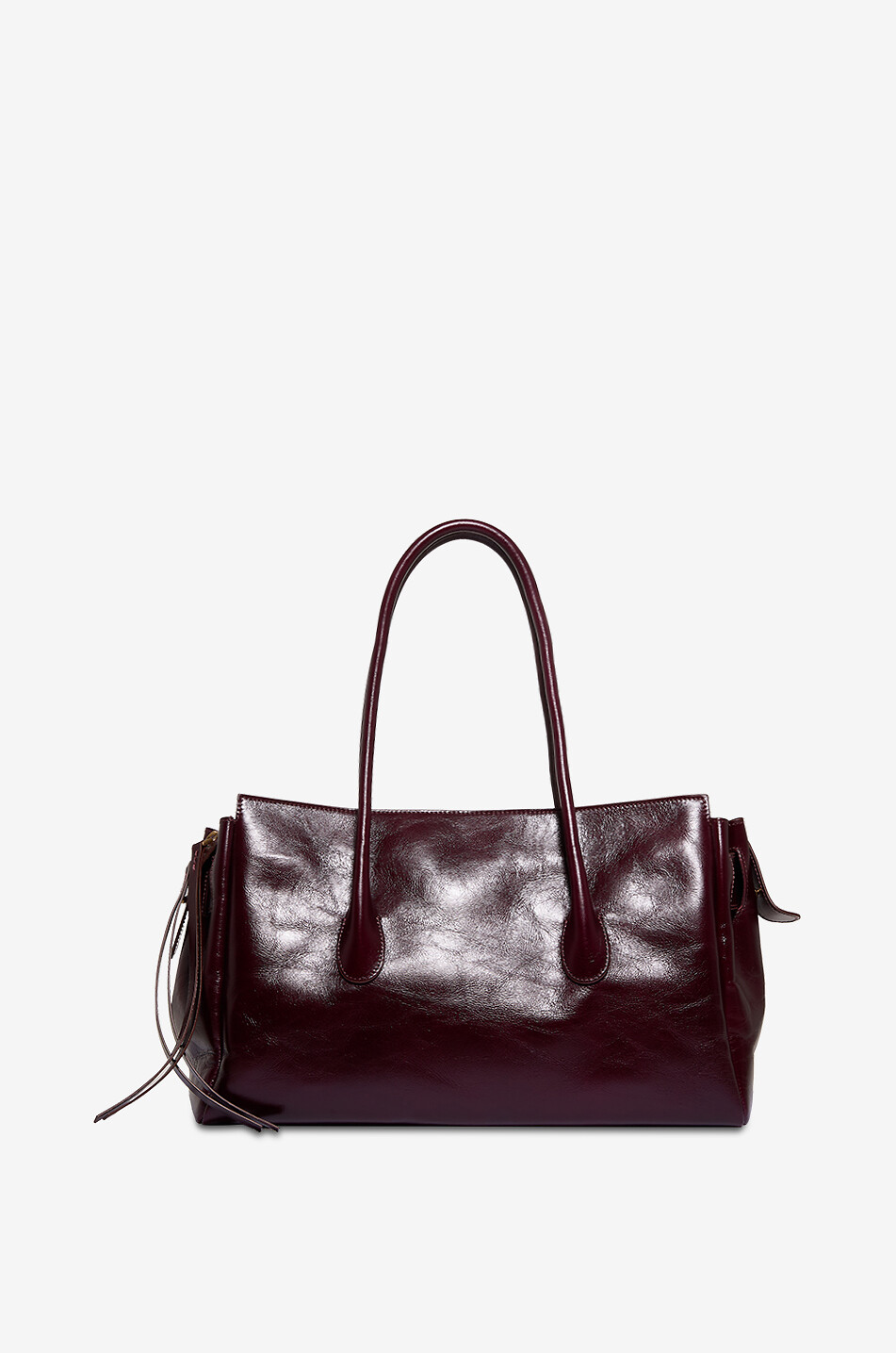 ROBERTO FESTA X BONGÉNIE Rechteckige Handtasche aus Glanzleder Emeralda Damen DUNKELROT 3