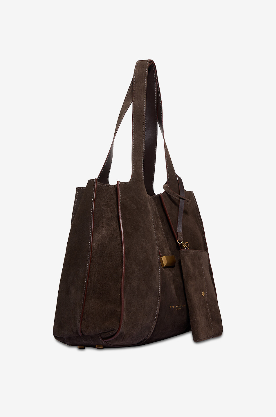 ROBERTO FESTA X BONGÉNIE Trapezförmige Wildleder-Schultertasche Eloise Light Damen BRAUN 2