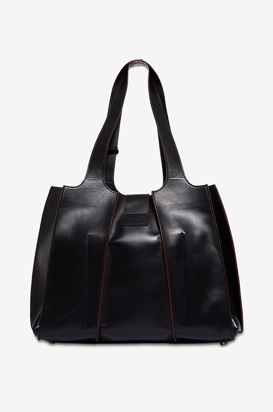 ROBERTO FESTA X BONGÉNIE Sac cabas trapèze en cuir lisse Eloise Tresor Femme NOIR 3