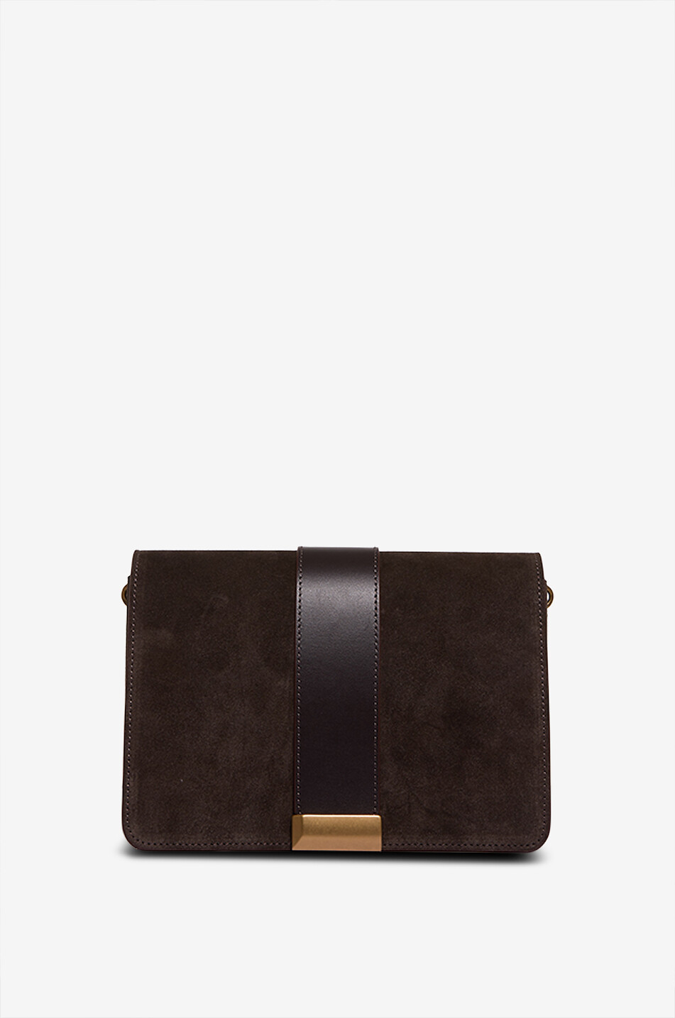 Clizia rectangular leather and suede shoulder bag