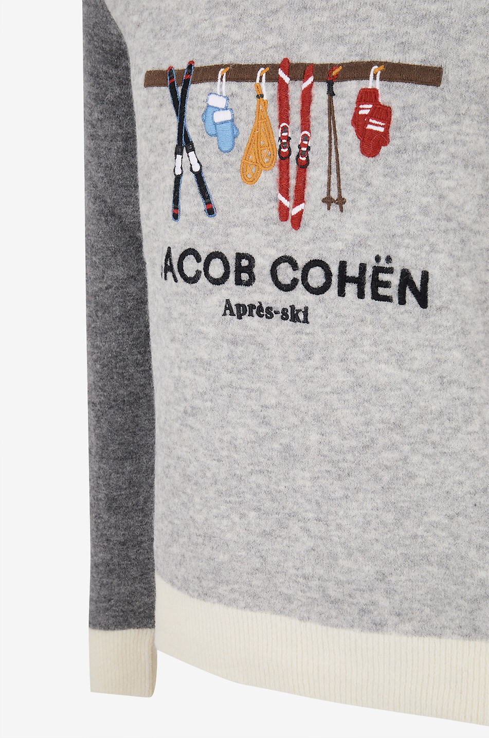 JACOB COHEN Après-Ski embroidered alpaca blend jumper Men LIGHT GREY 3