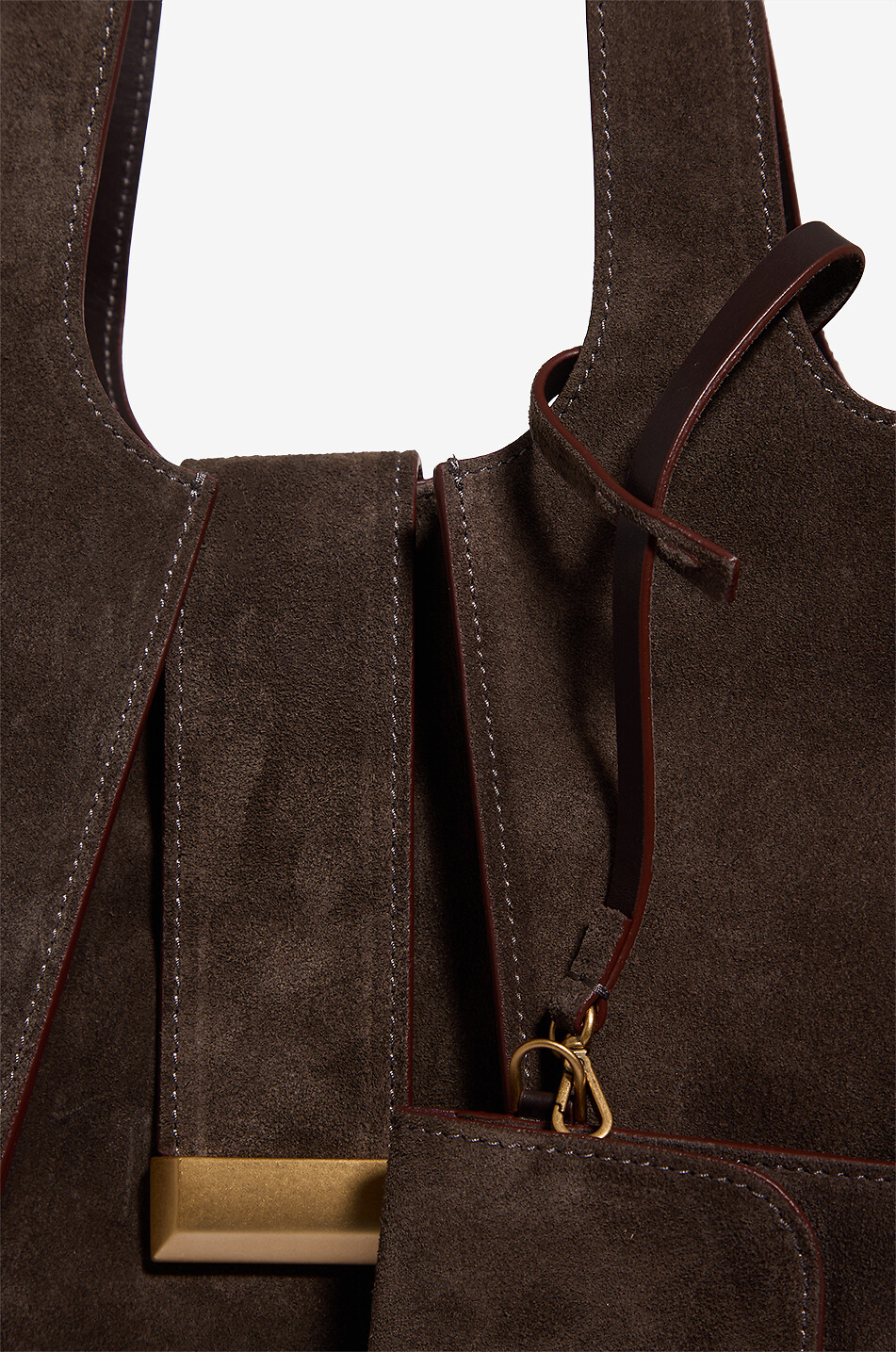 ROBERTO FESTA X BONGÉNIE Trapezförmige Wildleder-Schultertasche Eloise Light Damen BRAUN 5