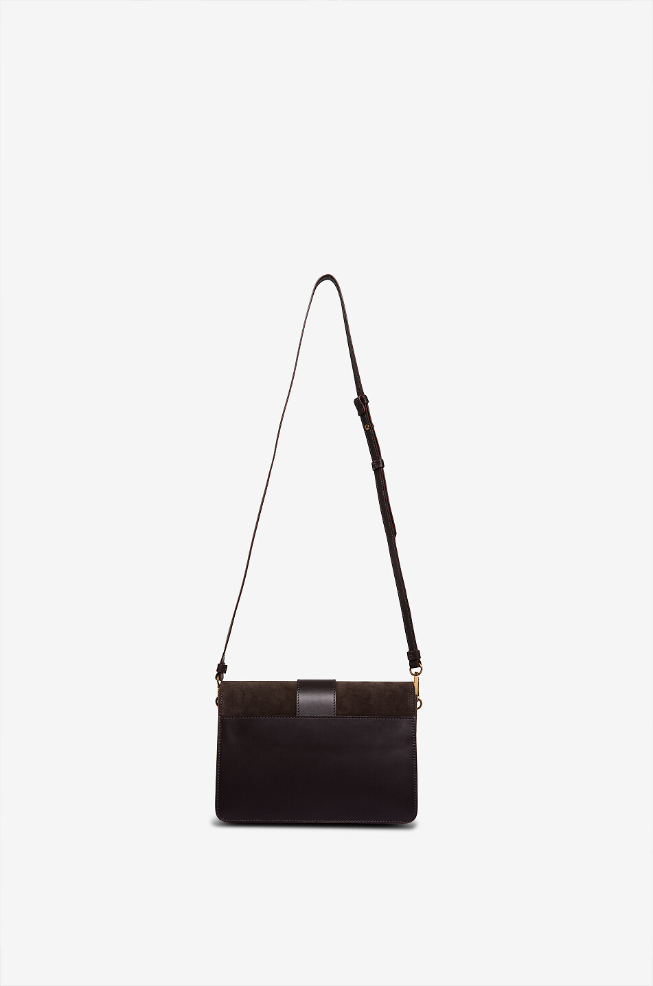 ROBERTO FESTA X BONGÉNIE Clizia rectangular leather and suede shoulder bag Women BROWN 3