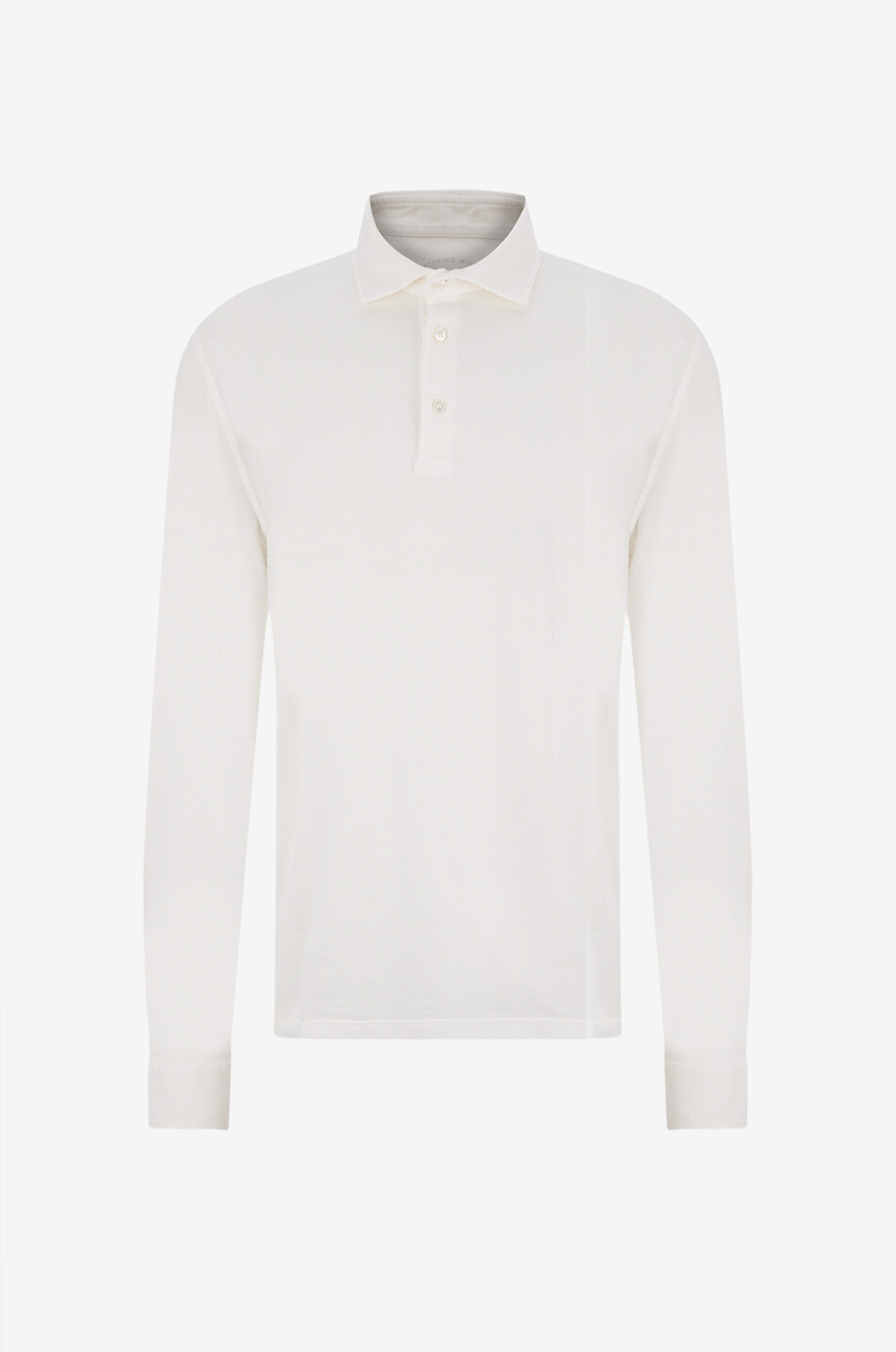 FEDELI Langärmeliges Jersey-Polohemd Zero Interlock Herren CREMEFARBEN 1