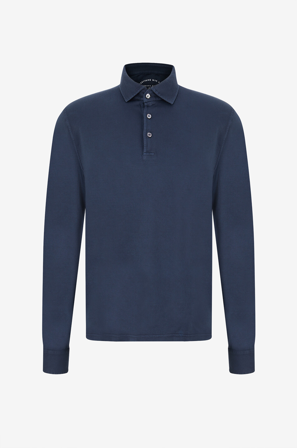 FEDELI Zero Interlock long-sleeve jersey polo shirt Men DARK BLUE 1