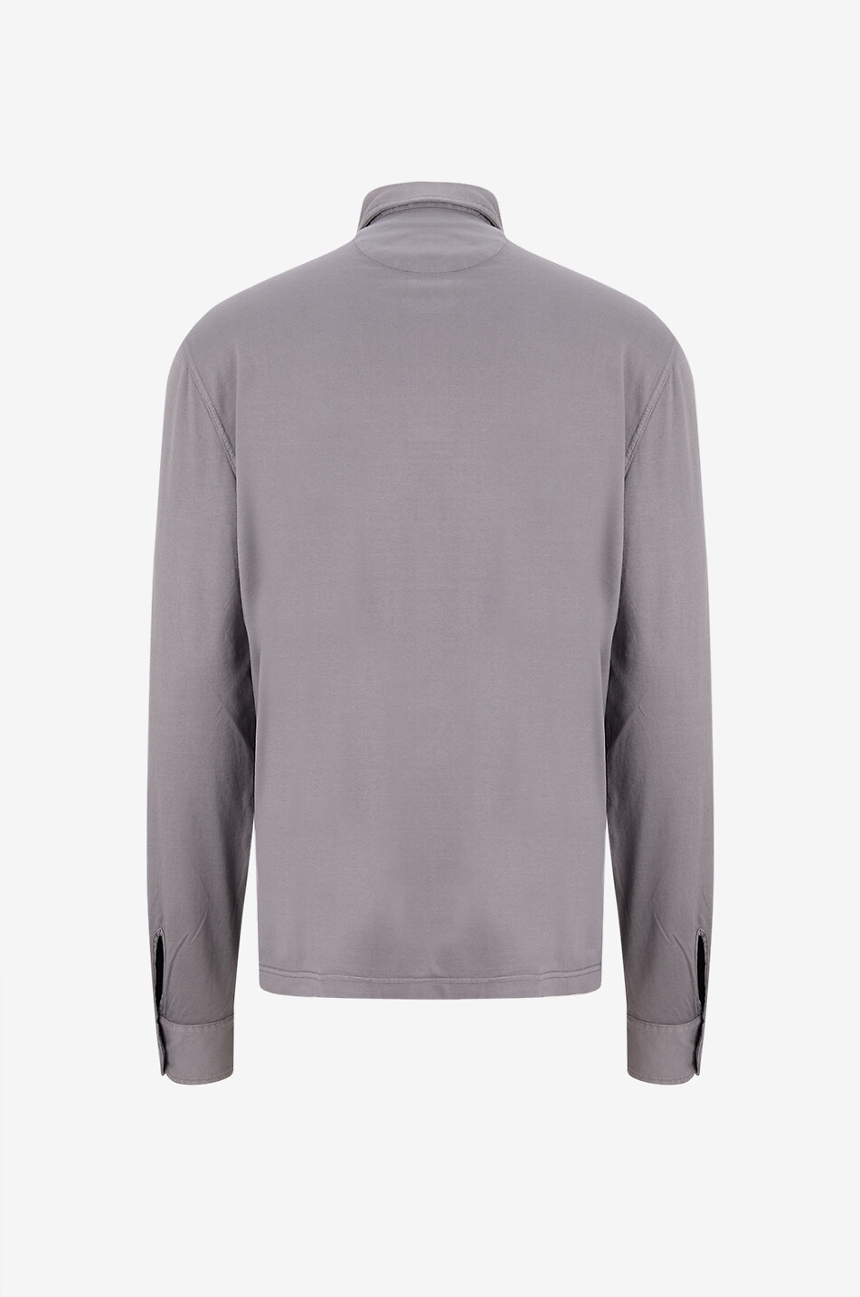 FEDELI Zero Interlock long-sleeve jersey polo shirt Men MEDIUM GREY 2