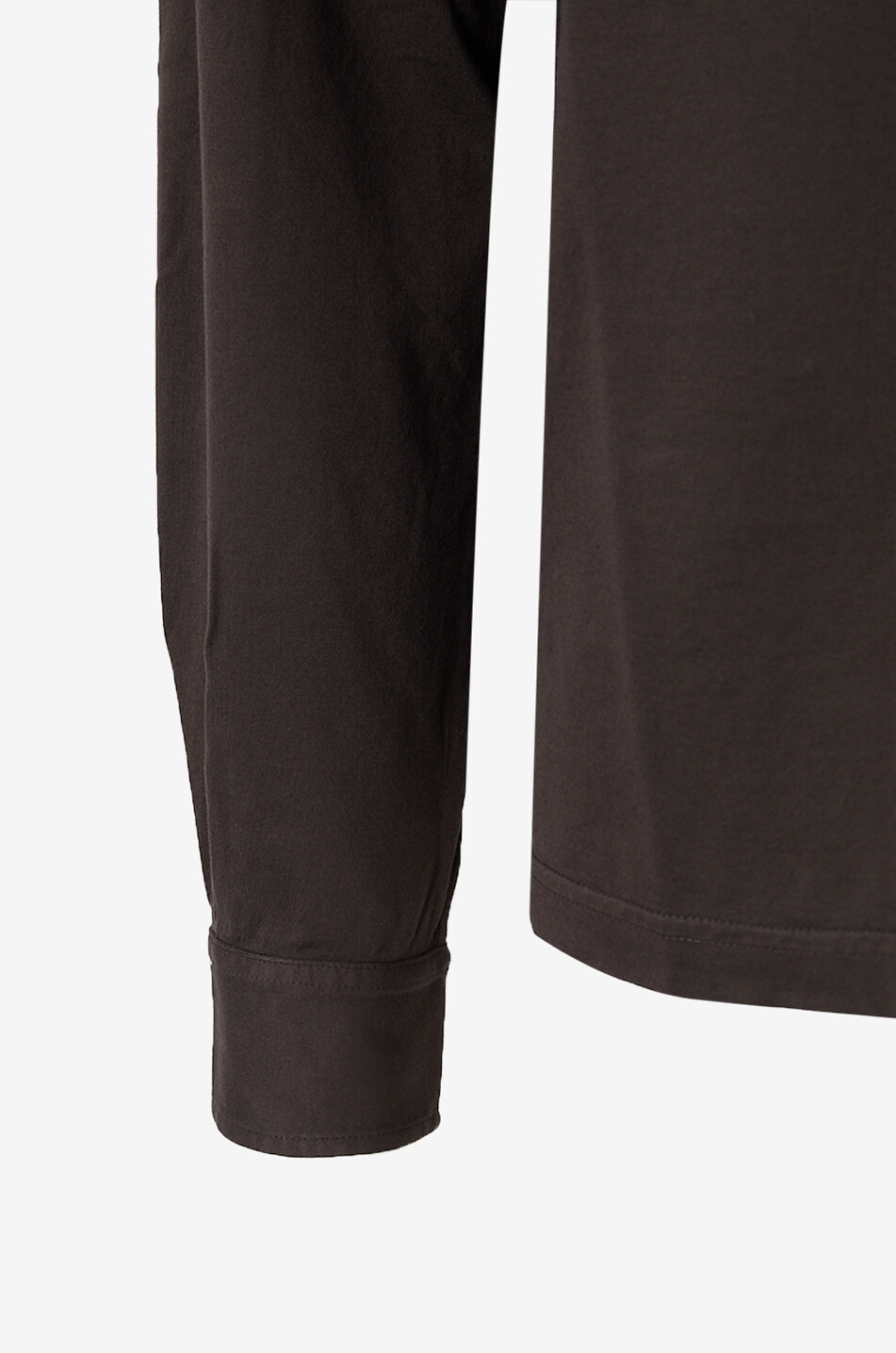 FEDELI Zero Interlock long-sleeve jersey polo shirt Men DARK BROWN 3