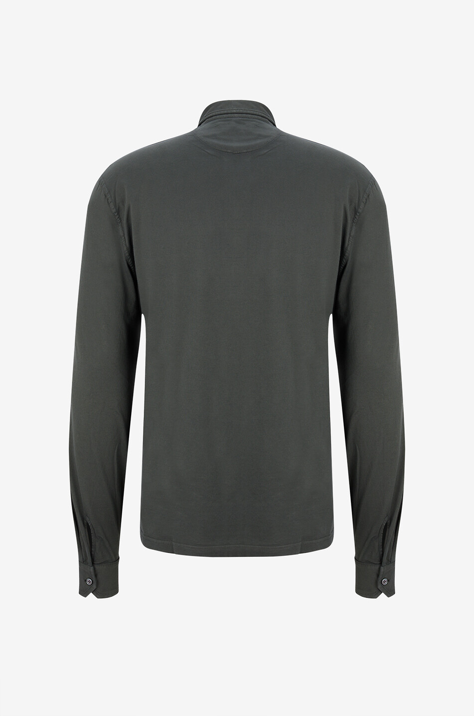 FEDELI Langärmeliges Jersey-Polohemd Zero Interlock Herren DUNKELGRÜN 2