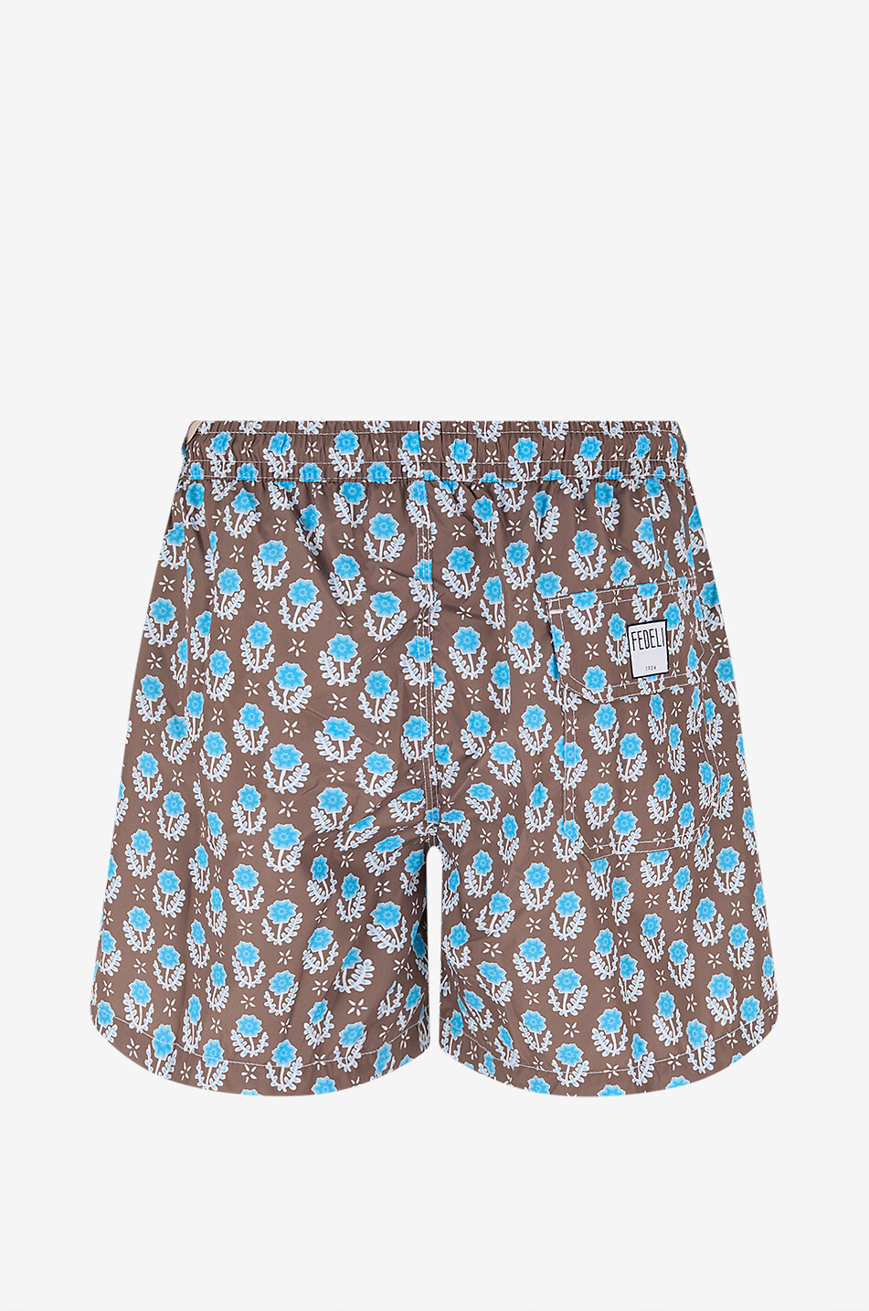 FEDELI Madeira floral swim shorts Men DARK BROWN 2